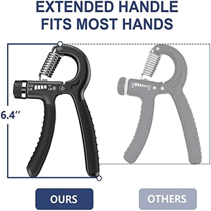 2 Pack Adjustable Grip Strength Trainer with Ergonomic Non-Slip Handle & 11-132 lbs Resistance - Heavy Duty Hand & Forearm Strengthener for Muscle Building, Injury Recovery, - Durable Plastic Construction, Portable Manual Operation for Home Gym, Office,