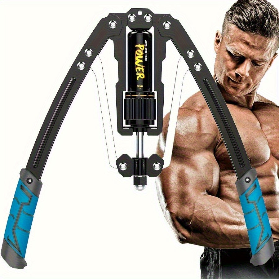 2pcs Hydraulic Adjustable Arm Trainer- Home Fitness Equipment with Non-Slip Grips, Smooth Hydraulic Resistance System Suitable for Upper Limb, Chest, and Abdominal Muscle Training, Black, Hand Strength Enhancer, Fashionable Fitness Accessories