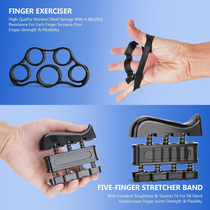 Adjustable Hand Grip Strengthener Kit with Wrist Support - Ultimate Forearm Workout Set, Includes Exercise Ring & Stress Relief Ball, Ideal for Recovery and Muscle Building, Forearm Strengthening|Adjustable Grip Trainer|Durable Construction, Grip