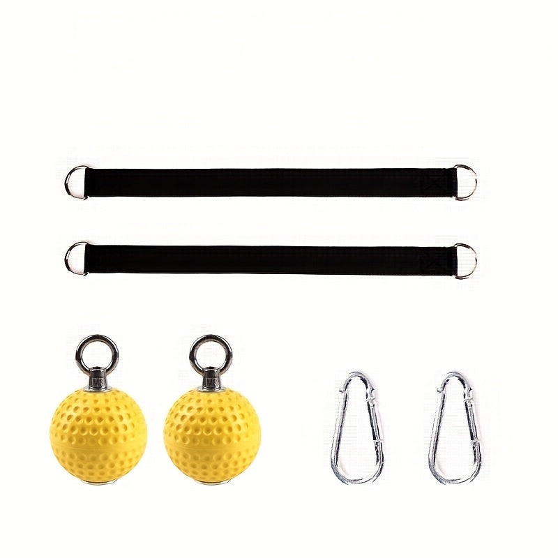 Pair of Yellow Grip Strength Training Balls - Textured Surface for Finger, Forearm, and Hand Strengthening, Enhanced Traction, Battery-Free, Suitable for Fitness Chains, Power Bars, and Climbing Muscle & Finger Trainer