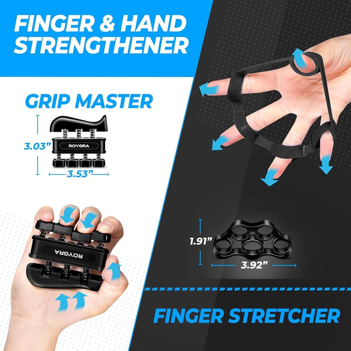 5-Pack Hand Grip Strengthener Kit - Adjustable Resistance Forearm Exerciser, Finger Stretcher & Stress Relief Grip Ball for Athletes, Durable Iron Construction, White/Black, Ideal for Sports Training & Relaxation