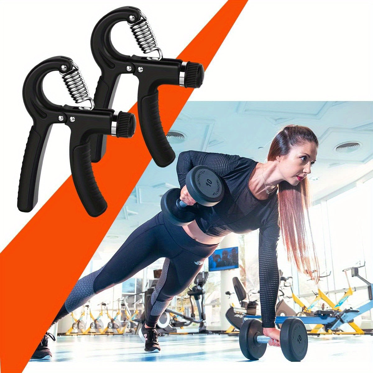 2pcs Hand Grip Strengthener Exerciser Hand Workout Squeezer, Adjustable Resistance 11- 132 lbs Forearm Exerciser ( 5- 60kg), Finger Stretcher for Home Gym Athlete Muscle Building and Hand Rehabilitation Exercising ( Black), Hand Grips for Exercise, Wrist