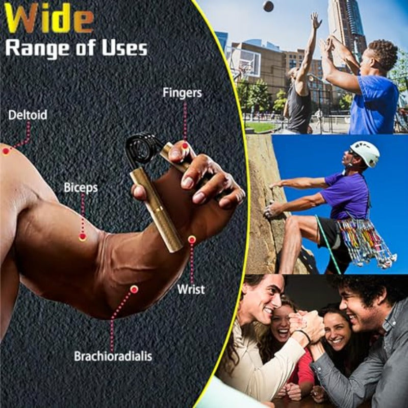 6-Pack Grip Strength Trainer Set - 50-300LB Hand Grip Strengthener for Forearm, Wrist & Finger Workout Equipment with Adjustable Resistance Bands, Dumbbells & Kettlebells - Home Gym Strength Training for Men & Women, Muscle Building & Rehabilitation,