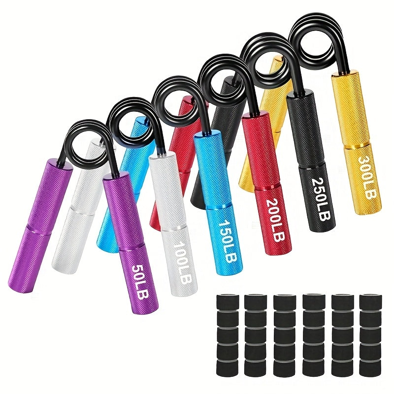 6pcs, 50-300, 100-350, metal heavy-duty grip, suitable for home fitness, arm and wrist training, finger strength fitness equipment