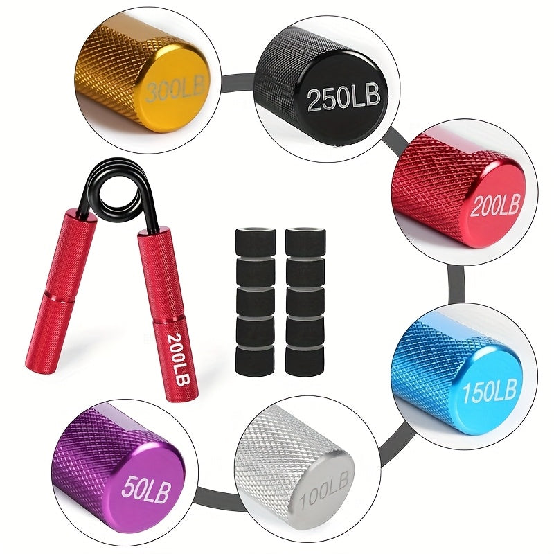 6pcs, 50-300, 100-350, metal heavy-duty grip, suitable for home fitness, arm and wrist training, finger strength fitness equipment