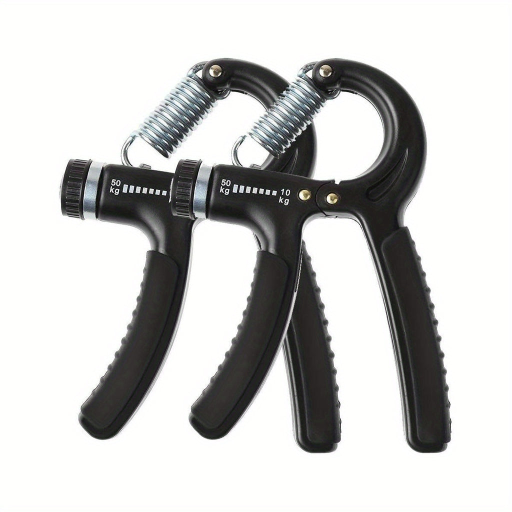 Luxon 2-Pack Adjustable Hand Grip Strengthener - 22-110 lbs (10-50kg) Resistance, Ergonomic Design with Measurement Markings, Durable TPE & Stainless Steel, Portable Finger & Forearm Exerciser for Home Gym, Office, Travel - Gray/Green/Black, Hand Grip