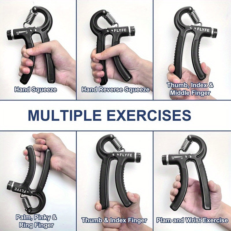 2 Pack Heavy Duty Grip Strength Trainer with Adjustable Resistance 11-132 lbs - Ergonomic Hand & Forearm Squeezer, Durable Plastic Construction, Portable Manual Hand Gripper for Muscle Building, Injury Recovery, Home Gym & Travel Workouts - Ideal for