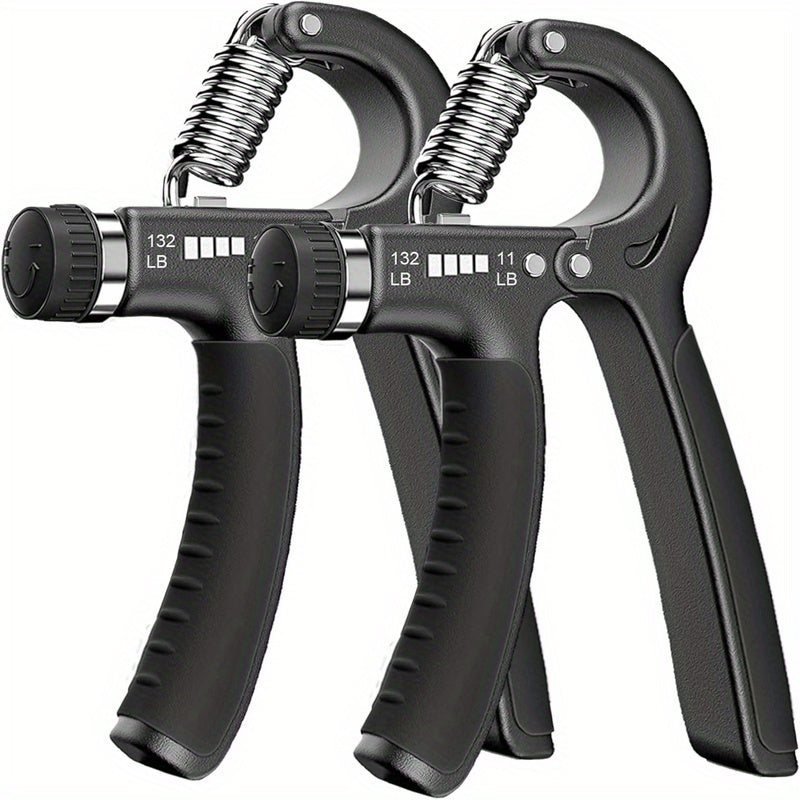 2 Pack Heavy Duty Grip Strength Trainer with Adjustable Resistance 11-132 lbs - Ergonomic Hand & Forearm Squeezer, Durable Plastic Construction, Portable Manual Hand Gripper for Muscle Building, Injury Recovery, Home Gym & Travel Workouts - Ideal for