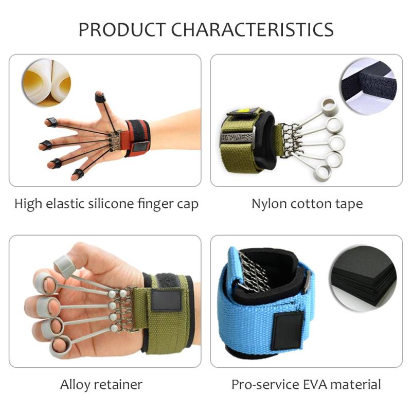Hand and Finger Strengthening Exerciser with Resistance Bands - Heavy Duty Resistance Training System for Flexion/Extension, Grip Strength, Wrist Stability - Non-Slip Ergonomic Design with Comfortable Padding - Ideal for Gym, Physical, Arthritis, Carpal