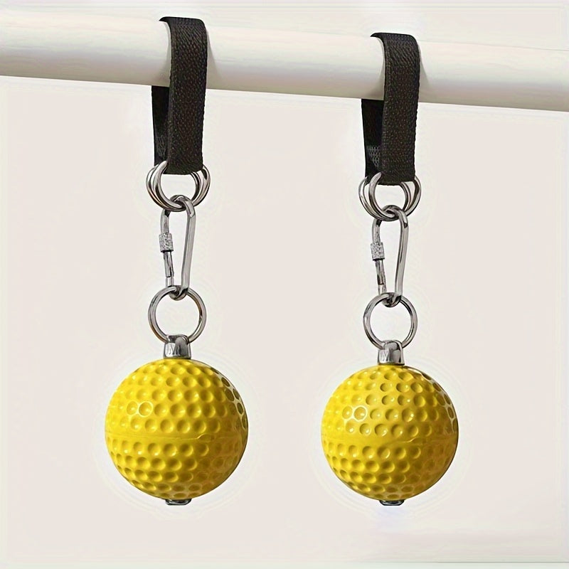 Pair of Yellow Grip Strength Training Balls - Textured Surface for Finger, Forearm, and Hand Strengthening, Enhanced Traction, Battery-Free, Suitable for Fitness Chains, Power Bars, and Climbing Muscle & Finger Trainer