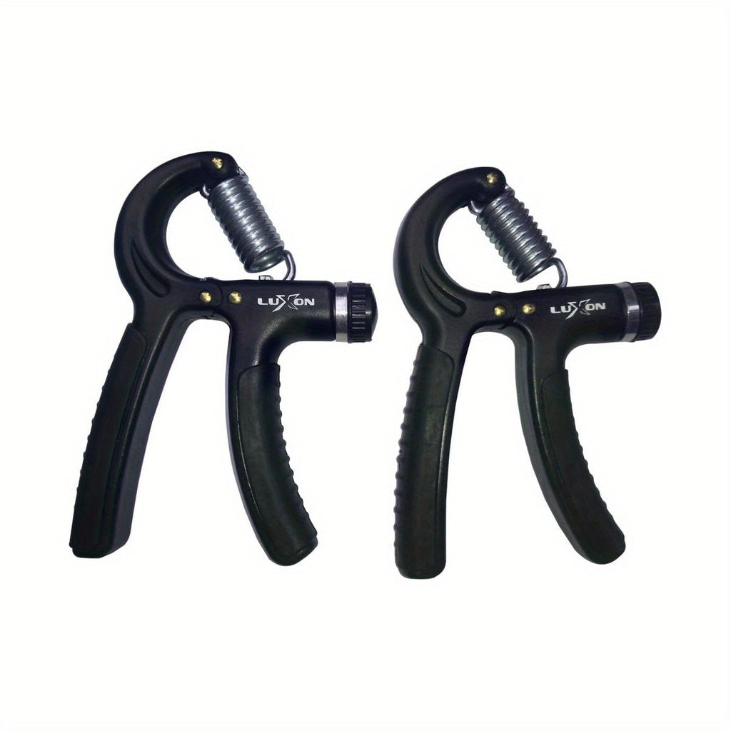 Luxon 2-Pack Adjustable Hand Grip Strengthener - 22-110 lbs (10-50kg) Resistance, Ergonomic Design with Measurement Markings, Durable TPE & Stainless Steel, Portable Finger & Forearm Exerciser for Home Gym, Office, Travel - Gray/Green/Black, Hand Grip