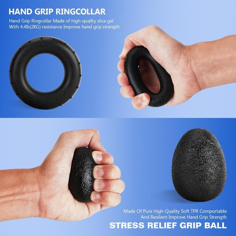 Adjustable Hand Grip Strengthener Kit with Wrist Support - Ultimate Forearm Workout Set, Includes Exercise Ring & Stress Relief Ball, Ideal for Recovery and Muscle Building, Forearm Strengthening|Adjustable Grip Trainer|Durable Construction, Grip