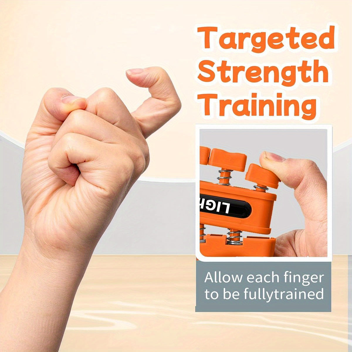Non-Slip Grip Strength Trainer with Resistance Levels - Heavy/Dynamic Grip Exercises, Portable Finger & Wrist Curl Trainer for Gym, Climbing, Typing, Surgery Rehab - Orange/Red/Black/Blue Colors - Ideal for Athletes, Musicians, Therapists - No Power