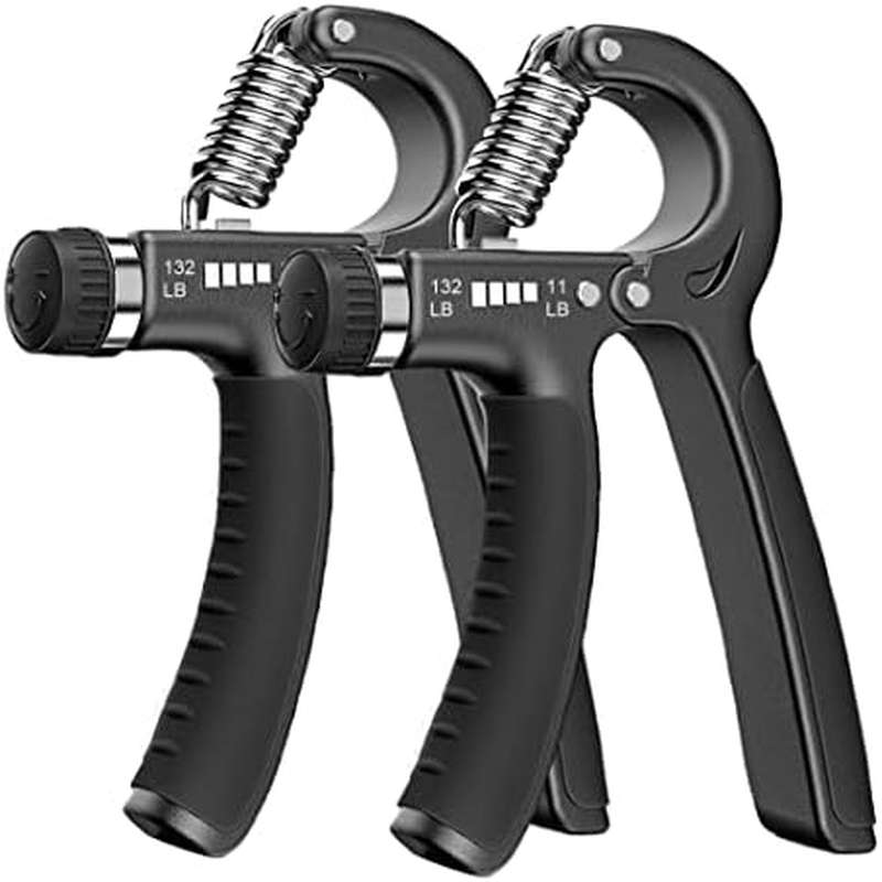 2 Pack Adjustable Grip Strength Trainer with Ergonomic Non-Slip Handle & 11-132 lbs Resistance - Heavy Duty Hand & Forearm Strengthener for Muscle Building, Injury Recovery, - Durable Plastic Construction, Portable Manual Operation for Home Gym, Office,