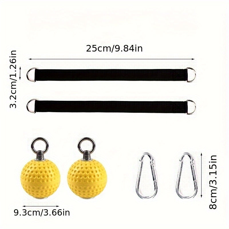 Pair of Yellow Grip Strength Training Balls - Textured Surface for Finger, Forearm, and Hand Strengthening, Enhanced Traction, Battery-Free, Suitable for Fitness Chains, Power Bars, and Climbing Muscle & Finger Trainer