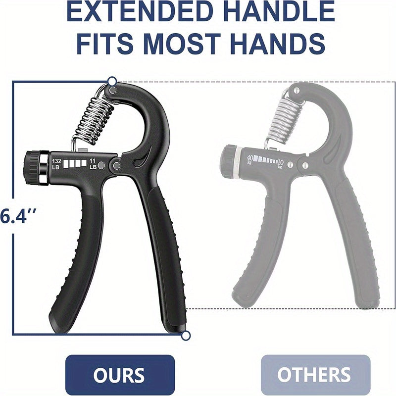 2 Pack Heavy Duty Grip Strength Trainer with Adjustable Resistance 11-132 lbs - Ergonomic Hand & Forearm Squeezer, Durable Plastic Construction, Portable Manual Hand Gripper for Muscle Building, Injury Recovery, Home Gym & Travel Workouts - Ideal for