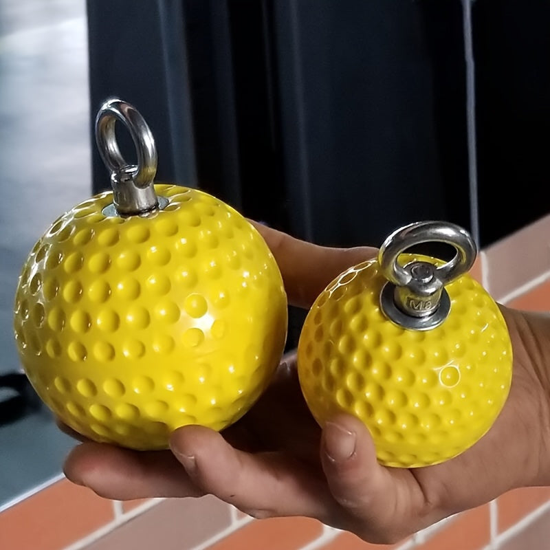 Pair of Yellow Grip Strength Training Balls - Textured Surface for Finger, Forearm, and Hand Strengthening, Enhanced Traction, Battery-Free, Suitable for Fitness Chains, Power Bars, and Climbing Muscle & Finger Trainer