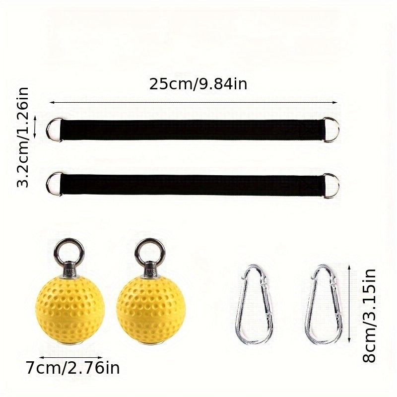 Pair of Yellow Grip Strength Training Balls - Textured Surface for Finger, Forearm, and Hand Strengthening, Enhanced Traction, Battery-Free, Suitable for Fitness Chains, Power Bars, and Climbing Muscle & Finger Trainer