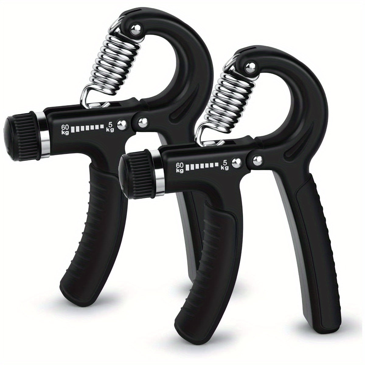 2pcs Hand Grip Strengthener Exerciser Hand Workout Squeezer, Adjustable Resistance 11- 132 lbs Forearm Exerciser ( 5- 60kg), Finger Stretcher for Home Gym Athlete Muscle Building and Hand Rehabilitation Exercising ( Black), Hand Grips for Exercise, Wrist