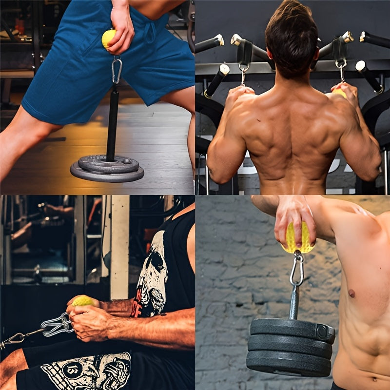 Pair of Yellow Grip Strength Training Balls - Textured Surface for Finger, Forearm, and Hand Strengthening, Enhanced Traction, Battery-Free, Suitable for Fitness Chains, Power Bars, and Climbing Muscle & Finger Trainer