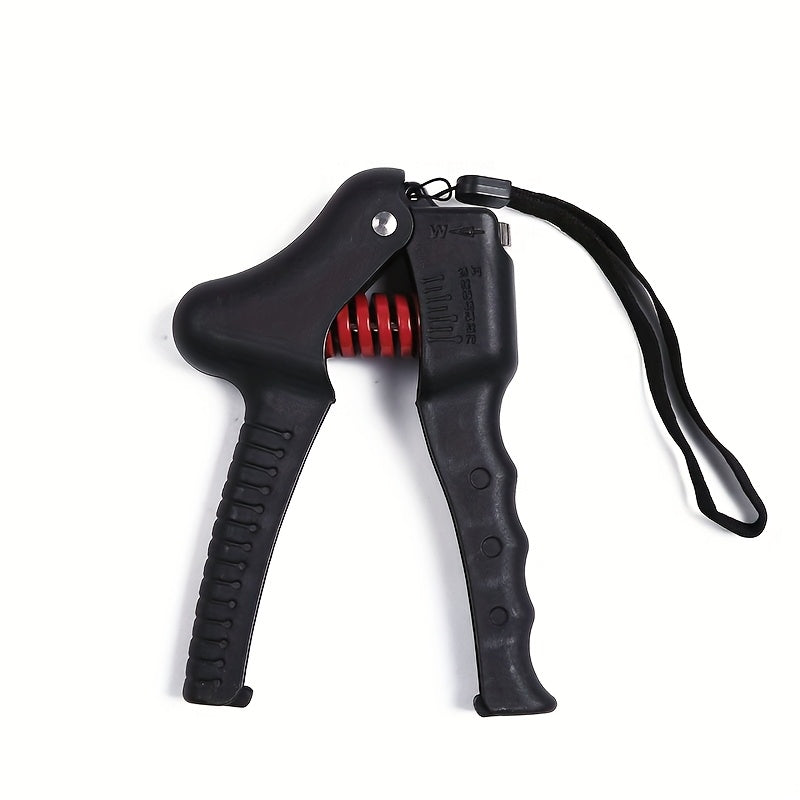 Adjustable R-Shape Grip Strengthener with Extended Handle - Durable PP Material, Black, Hand Exerciser for Muscle Building and Finger Rehabilitation, Ideal for Fitness Enthusiasts