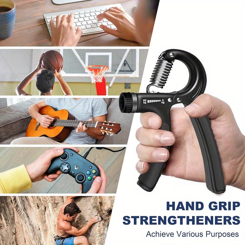2 Pack Heavy Duty Grip Strength Trainer with Adjustable Resistance 11-132 lbs - Ergonomic Hand & Forearm Squeezer, Durable Plastic Construction, Portable Manual Hand Gripper for Muscle Building, Injury Recovery, Home Gym & Travel Workouts - Ideal for