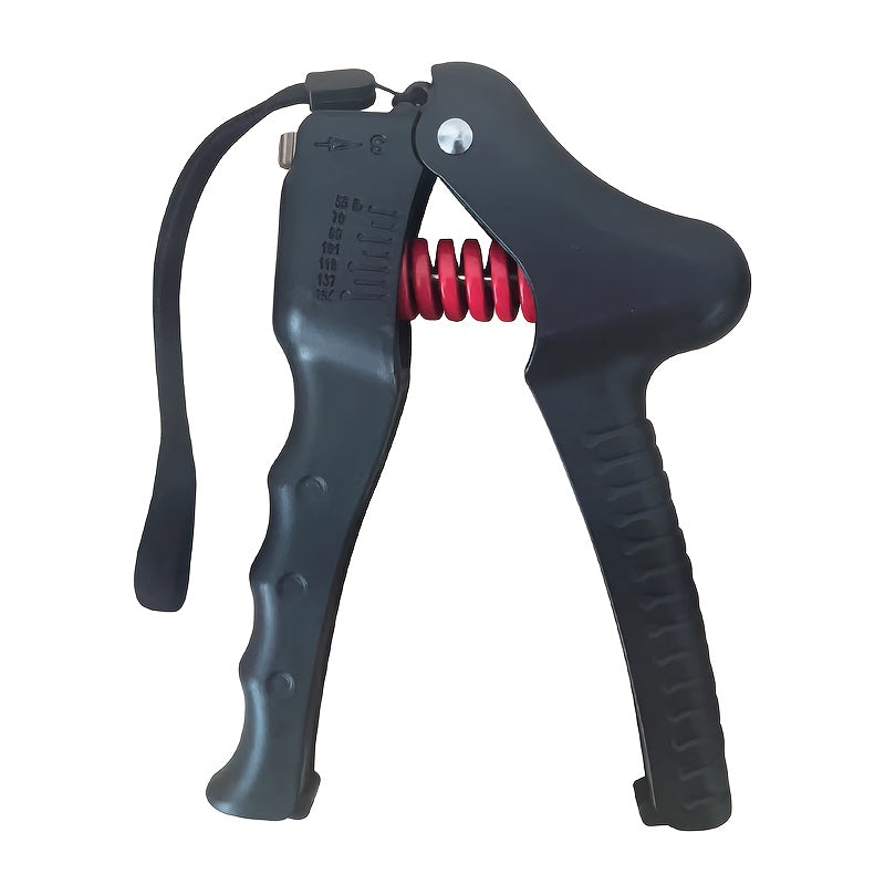 Adjustable R-Shape Grip Strengthener with Extended Handle - Durable PP Material, Black, Hand Exerciser for Muscle Building and Finger Rehabilitation, Ideal for Fitness Enthusiasts