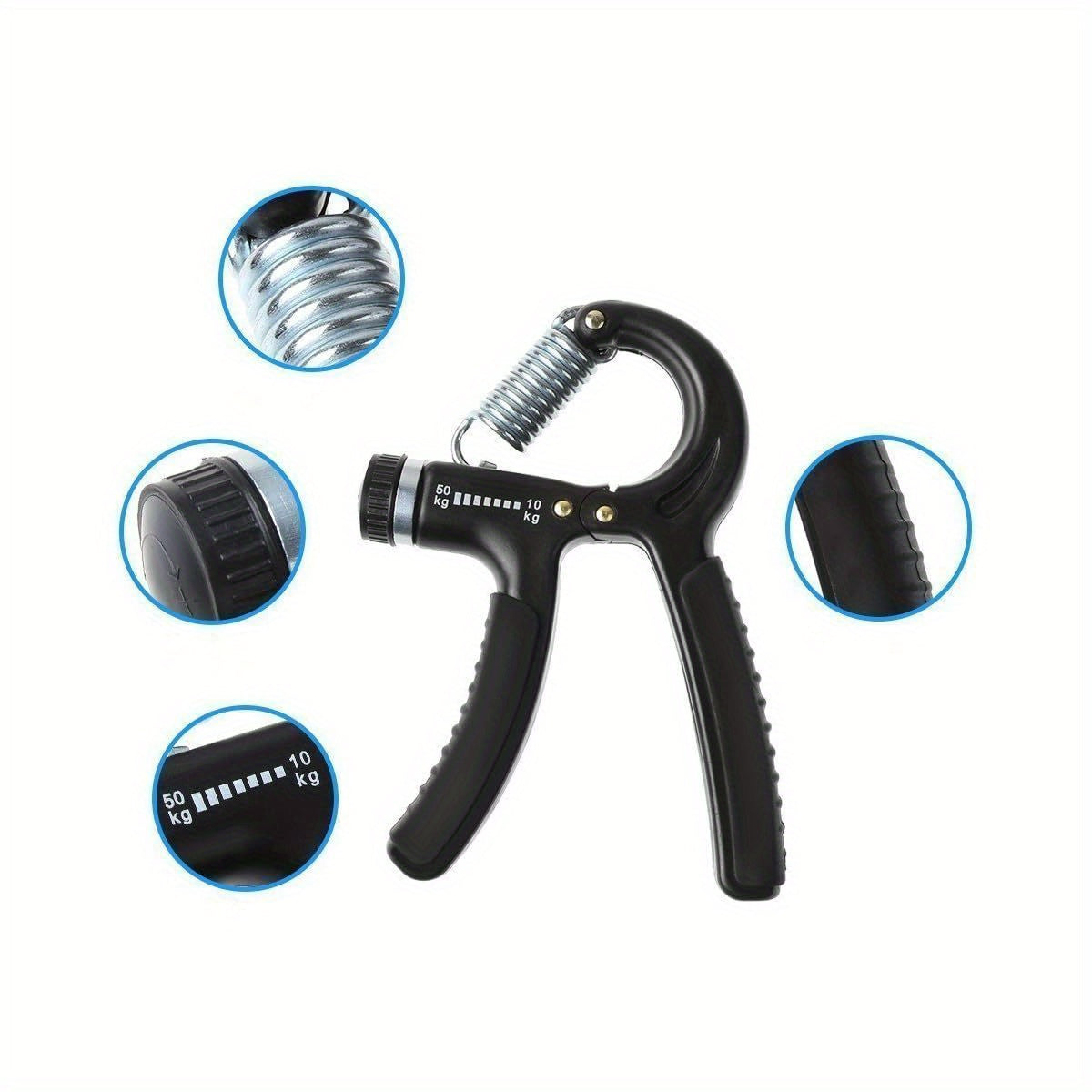 Luxon 2-Pack Adjustable Hand Grip Strengthener - 22-110 lbs (10-50kg) Resistance, Ergonomic Design with Measurement Markings, Durable TPE & Stainless Steel, Portable Finger & Forearm Exerciser for Home Gym, Office, Travel - Gray/Green/Black, Hand Grip
