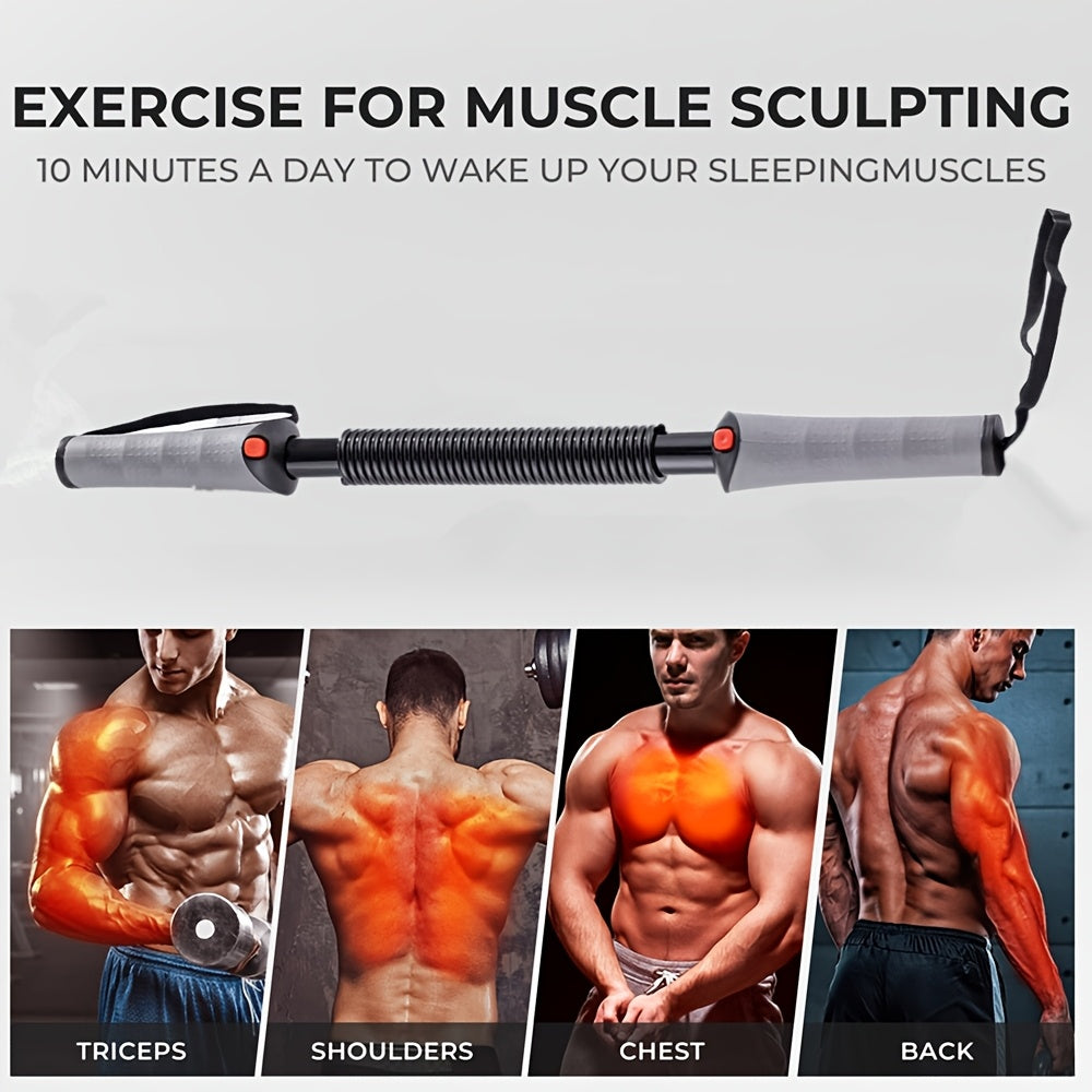 Adjustable Spring Arm Curler - Heavy Duty Manual Arm Strength Trainer with 3-Level Resistance (20-40kg/44-88lbs), Sturdy Steel Construction, for Home Gym, Upper Body Workout - Bench/Desk Mountable - Ideal for Beginners & Advanced Users, Cylindrical Grip