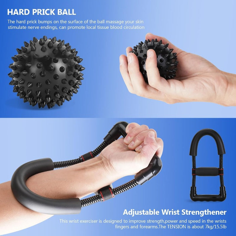 Adjustable Hand Grip Strengthener Kit with Wrist Support - Ultimate Forearm Workout Set, Includes Exercise Ring & Stress Relief Ball, Ideal for Recovery and Muscle Building, Forearm Strengthening|Adjustable Grip Trainer|Durable Construction, Grip