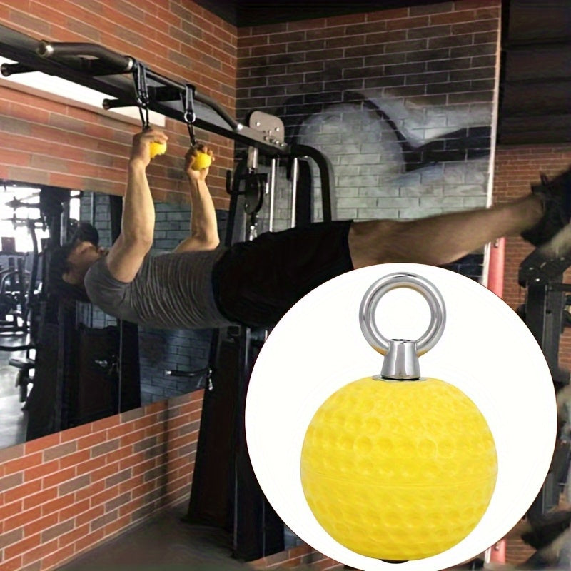 Pair of Yellow Grip Strength Training Balls - Textured Surface for Finger, Forearm, and Hand Strengthening, Enhanced Traction, Battery-Free, Suitable for Fitness Chains, Power Bars, and Climbing Muscle & Finger Trainer