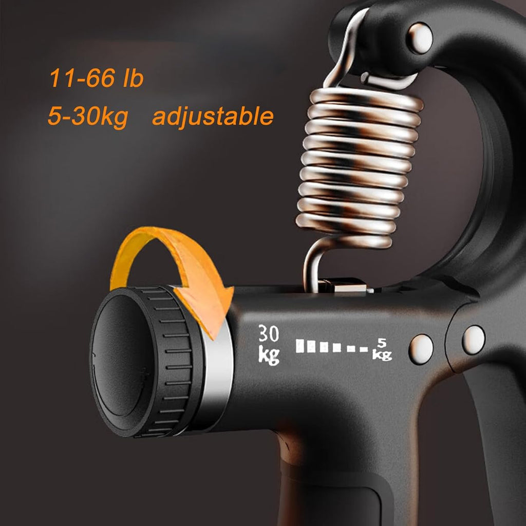 Adjustable Hand Grip Strengthener for Kids & Teens - 11.02-66.14LB Resistance, Ergonomic Non-Slip Grip, Portable Home Gym Equipment for Forearm, Finger & Wrist Workout, Durable Black/Gray/White Design, No Power Needed, Easy to Use for Strength Training,