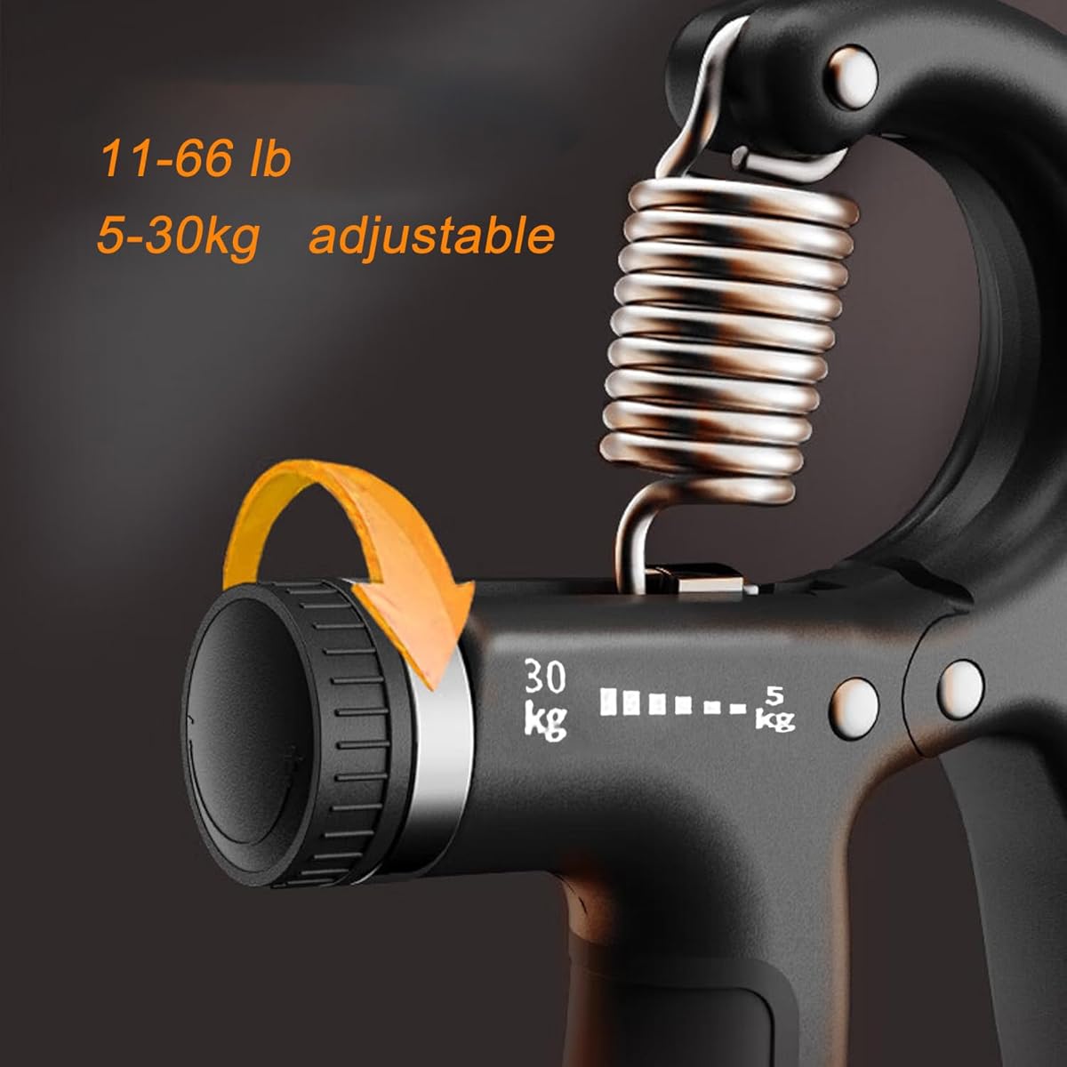 Adjustable Hand Grip Strengthener for Kids & Teens - 11.02-66.14LB Resistance, Ergonomic Non-Slip Grip, Portable Home Gym Equipment for Forearm, Finger & Wrist Workout, Durable Black/Gray/White Design, No Power Needed, Easy to Use for Strength Training,