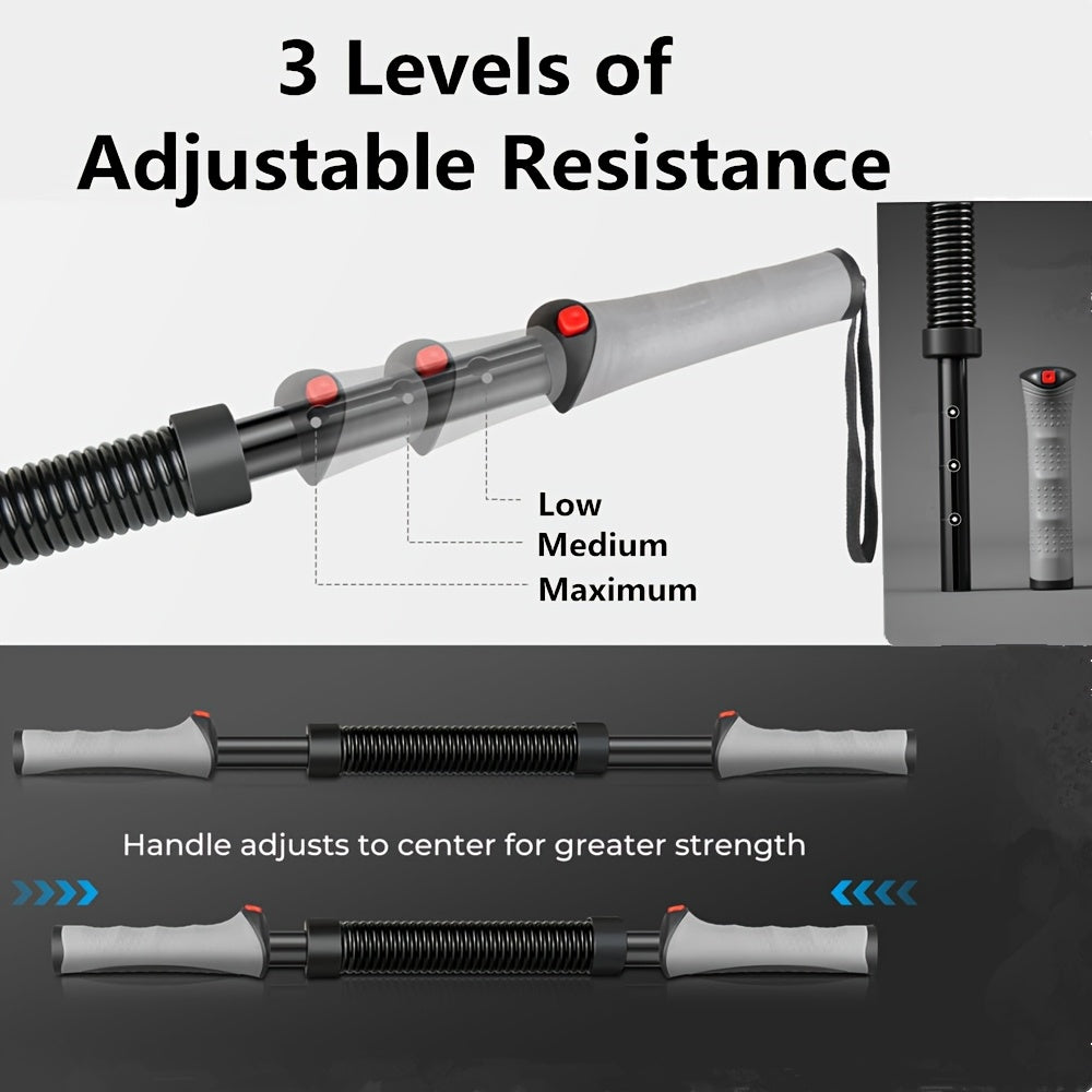 Adjustable Spring Arm Curler - Heavy Duty Manual Arm Strength Trainer with 3-Level Resistance (20-40kg/44-88lbs), Sturdy Steel Construction, for Home Gym, Upper Body Workout - Bench/Desk Mountable - Ideal for Beginners & Advanced Users, Cylindrical Grip