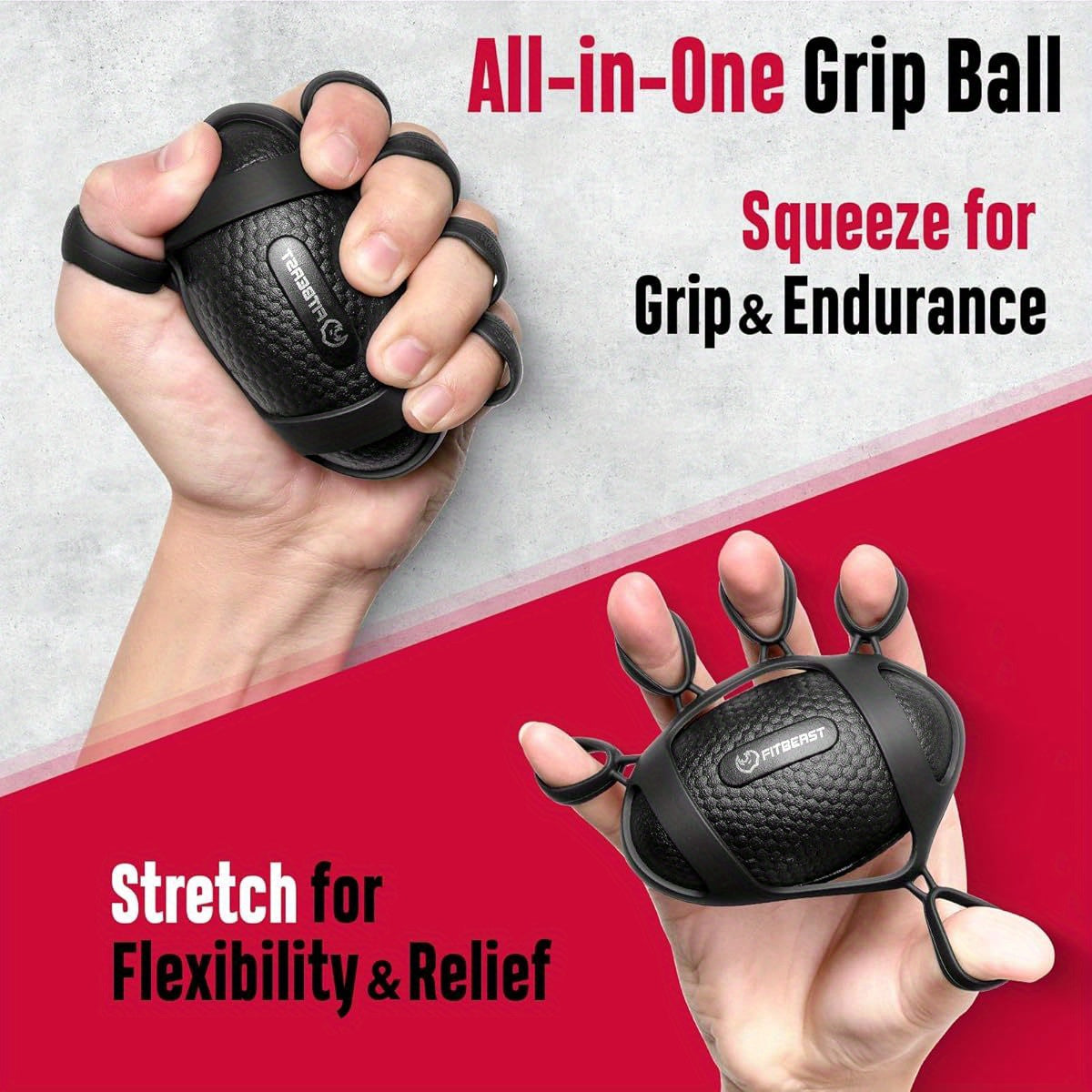 Grip Strength Trainer, Hand Gripper Strengthener Kit - 6 Pack with Adjustable Resistance Forearm Strengthener, Forearm Exerciser and Massage Balls for Hand Relax, Grip Training and Recovery