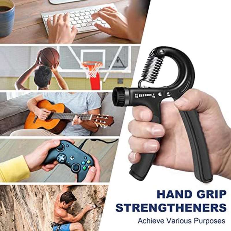 2 Pack Adjustable Grip Strength Trainer with Ergonomic Non-Slip Handle & 11-132 lbs Resistance - Heavy Duty Hand & Forearm Strengthener for Muscle Building, Injury Recovery, - Durable Plastic Construction, Portable Manual Operation for Home Gym, Office,